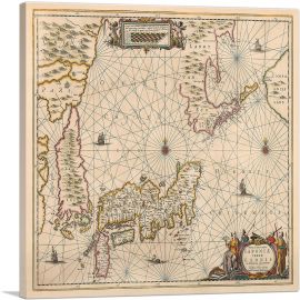 Map of Japan and Korea 1658-1-Panel-36x36x1.5 Thick
