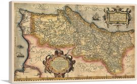 Map of Portugal 1561-1-Panel-12x8x.75 Thick