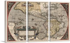The Americas - The New World 1587-3-Panels-90x60x1.5 Thick