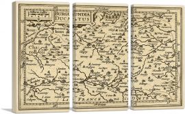 Bourgogne Region in France 16th Century-3-Panels-90x60x1.5 Thick