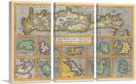 Crete and Ten other Greek Islands 1584-3-Panels-90x60x1.5 Thick