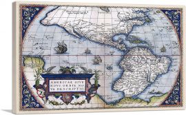 Map of America - New World 1570-1-Panel-40x26x1.5 Thick