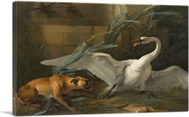 Swan Attacked By a Dog 1745-1-Panel-26x18x1.5 Thick