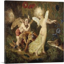 Elf And Fairy Scene From Midsummer Night's Dream-1-Panel-12x12x1.5 Thick