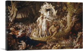The Reconciliation Of Oberon And Titania 1847-1-Panel-26x18x1.5 Thick