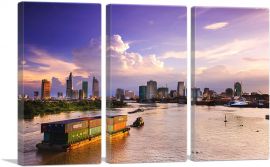 Ho Chi Minh City Vietnam Skyline-3-Panels-60x40x1.5 Thick