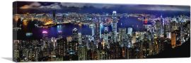Hong Kong at Night Panoramic-1-Panel-48x16x1.5 Thick