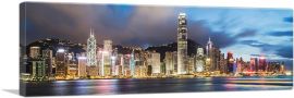 Hong Kong China Blue Panoramic-1-Panel-36x12x1.5 Thick