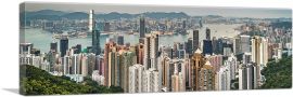 Hong Kong China Mountain View Panoramic-1-Panel-36x12x1.5 Thick