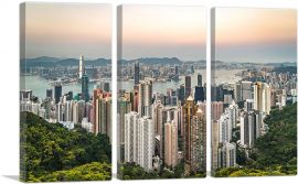 Hong Kong China Mountain View-3-Panels-90x60x1.5 Thick