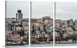 Istanbul Turkey City on a Hill-3-Panels-60x40x1.5 Thick