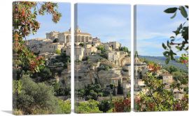 Gordes, Village in Provence, Southeastern France-3-Panels-90x60x1.5 Thick