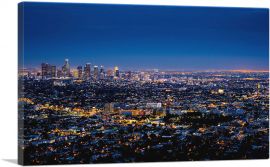 Los Angeles Skyline at Night-1-Panel-40x26x1.5 Thick