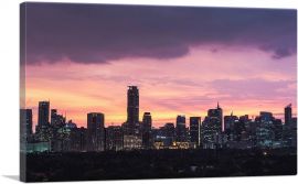 Manila Philippines Skyline Pink Sunset-1-Panel-18x12x1.5 Thick