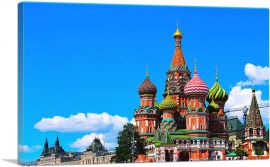 Moscow Russia Colorful Cathedral-1-Panel-18x12x1.5 Thick