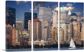 New York Downtown Skyline-3-Panels-90x60x1.5 Thick
