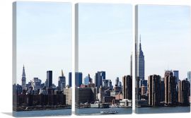 New York Winter Cloudy Skyline-3-Panels-60x40x1.5 Thick