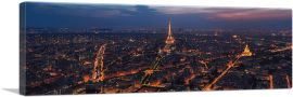 Paris France City in Lights Panoramic