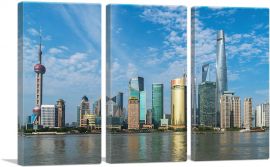 Shanghai China Skyline-3-Panels-60x40x1.5 Thick