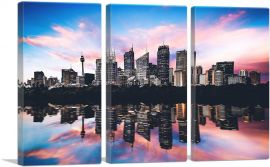 Sydney Australia Reflective Skyline-3-Panels-90x60x1.5 Thick