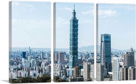 Taipei Taiwan Skyline-3-Panels-60x40x1.5 Thick