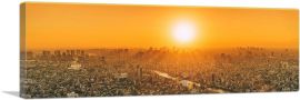 Tokyo Japan Bright Sunset Panoramic-1-Panel-36x12x1.5 Thick