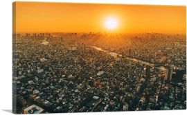 Tokyo Japan Bright Sunset-1-Panel-12x8x.75 Thick