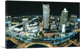 Warsaw Capital of Poland Skyline-1-Panel-12x8x.75 Thick