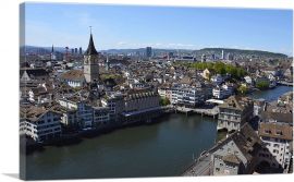 Zurich Switzerland Canal Skyline