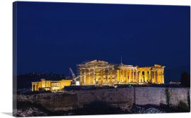 Parthenon Athens Greece at Night-1-Panel-12x8x.75 Thick