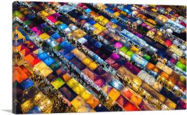Colorful Market in Bangkok Thailand-1-Panel-26x18x1.5 Thick