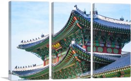Beautiful Rooftop in Beijing China-3-Panels-60x40x1.5 Thick