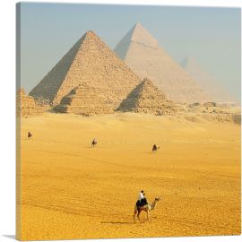 Camel Riding Near the Giza Necropolis Cairo Egypt-1-Panel-26x26x.75 Thick