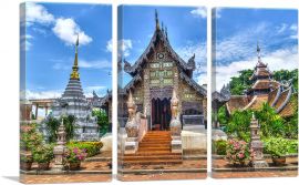 Chiang Mai Temple Thailand-3-Panels-60x40x1.5 Thick
