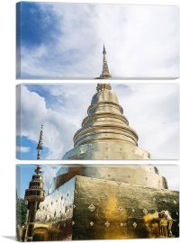 Wat Phra Singh Buddhist Temple in Chiang Mai Thailand-3-Panels-90x60x1.5 Thick