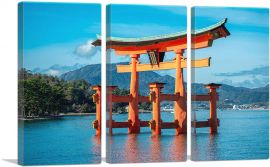 Itsukushima Shrine Tori Gate, Japan-3-Panels-90x60x1.5 Thick
