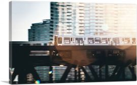 The Loop Brown Line Train Kimball Chicago-1-Panel-12x8x.75 Thick