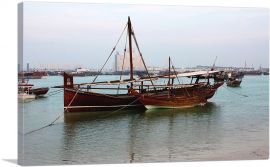 Boat in a Bay Doha Qatar-1-Panel-26x18x1.5 Thick