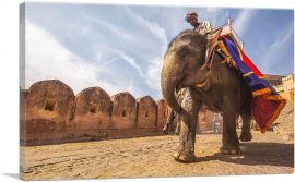Elephant Rider Jaipur India-1-Panel-40x26x1.5 Thick
