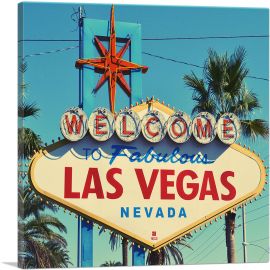 Welcome to Last Vegas Sign Square-1-Panel-12x12x1.5 Thick