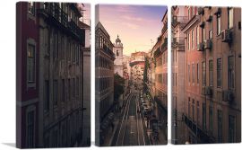 Quiet Streets of Lisboa Portugal-3-Panels-90x60x1.5 Thick
