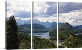 Mountains and Forest in Munich Germany-3-Panels-60x40x1.5 Thick
