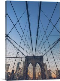 Geometry of Brooklyn Bridge New York-1-Panel-12x8x.75 Thick
