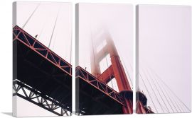 Fog on the Golden Gate Bridge San Francisco-3-Panels-90x60x1.5 Thick