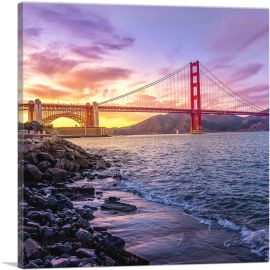 Golden Gate Bridge San Francisco Square-1-Panel-12x12x1.5 Thick