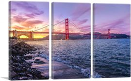 Golden Gate Bridge San Francisco-3-Panels-90x60x1.5 Thick