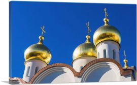Orthodox Moscow Church Gold Domes Russia-1-Panel-40x26x1.5 Thick