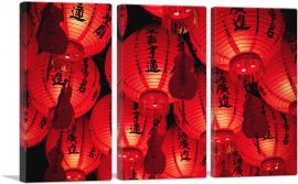 Red Lanterns Taipei Taiwan-3-Panels-60x40x1.5 Thick