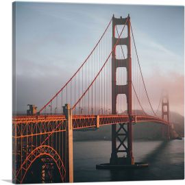 San Francisco Golden Gate Bridge in Fog-1-Panel-18x18x1.5 Thick