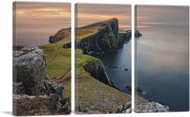 Lighthouse on an Oceanside Cliff, Scotland-3-Panels-90x60x1.5 Thick